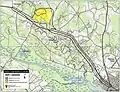 Map of Tranter's Creek Battlefield core and study areas by the American Battlefield Protection Program.