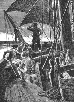 Image 37Illustration from Robert Louis Stevenson's 1883 coming-of-age pirate adventure Treasure Island (from Children's literature)