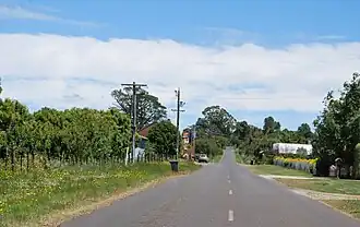 Trentham East, 2011. The Pig and Whistle Hotel can be seen to the left