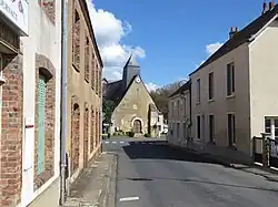 The church of Saint-Martin seen from the rue des Rosiers