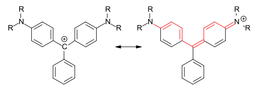 Triarylmethinfarbstoffe, mesomere Grenzstrukturen (R=H, Alkyl)