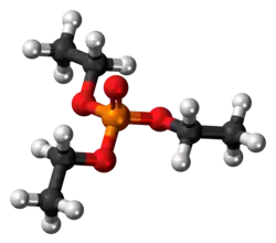 Ball-and-stick model of triethyl phosphate