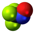 Space-filling model of trifluoronitrosomethane