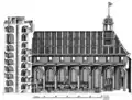 Cross section of Trinitatis Church and Rundetårn