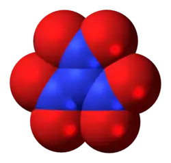 Space-filling model of trinitramide