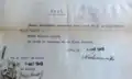 Official receipt dated March 8, 1943, signed by Mrs. Nadanowski, certifying receipt of three Jewish stars and a textile card, with administrative stamps.