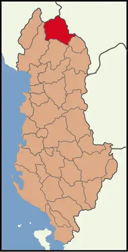 Location of Tropojë District