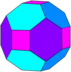 A chamfered cube