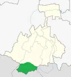 Map highlighting the historical region of Dvaleti in the borders of modern North Ossetia–Alania.