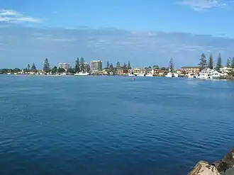View from Tuncurry's netted 'Rockpool' beach