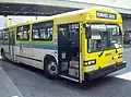 Transit Windsor's "tunnel bus" was a municipally operated bus that regularly crossed the border until it was cancelled in 2025; it waits in Detroit as passengers go through U.S. Customs.