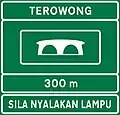 Tunnel ahead, please turn on headlights