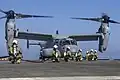 Turkish sailors assigned to TCG Anadolu (L-400) simulate refueling an MV-22B Osprey of the U.S. Marine Corps on Anadolu’s flight deck, August 15, 2024.