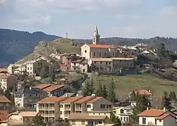 The church and surrounding buildings in Turriers