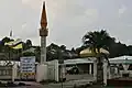 The mosque undergoing repairs in 2023