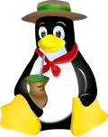Tux in gaucho (Rio Grande do Sul, Brazil) attire, known as "Tux Gaudério" is the Tchelinux mascot.