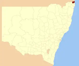 Location in New South Wales