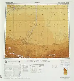 Map including Pishan (labeled as P'I-SHAN (GUMA BAZAR)) and the northern part of the county (USATC, 1971)[d]