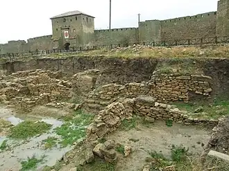 Remains of Tyras, positioned on the northern coast of the Black Sea (c. 600 BC)