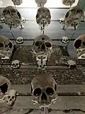 Replica of a tzompantli in the Museo Nacional de Historia in Mexico City