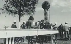 Construction workers at the expo site.