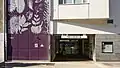 Novaragasse entrance with art by