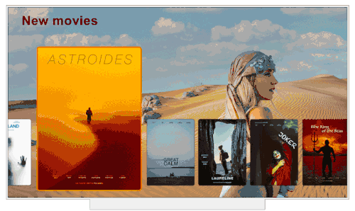 Mockup of a 10 foot user interface for selecting movies