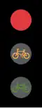 A traffic light intended for bicycles