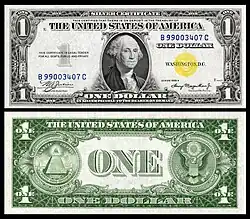 $1 Silver Certificate, Series 1935A, Fr.2306, depicting George Washington