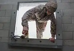 Window entry via grappling hook