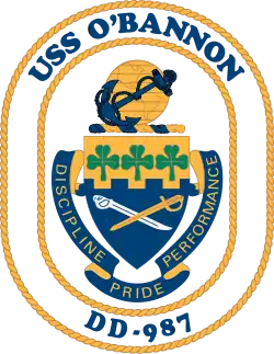 Crest of USS O'Bannon, DD-987