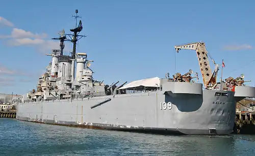 USS&nbsp;Salem: the only surviving heavy cruiser, preserved in Quincy, MA.
