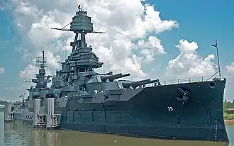 USS Texas: the only surviving dreadnought battleship, to be preserved in Galveston, TX.