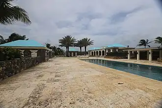 Buildings of the main area. Four guest houses on the left.