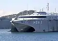 Swift navigates through Yokosuka Bay in Yokosuka, Japan