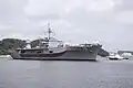 Blue Ridge about to depart Yokosuka, 13 August 2008.