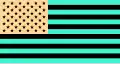 The U.S. flag inverted: if a viewer stares at the middle stripe for around 25 to 30 seconds, then looks at a wall and blinks rapidly, this image will appear in color.