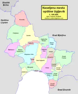 Location of Ugljevik
