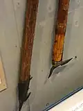 Pike pole heads of the type often used in river drives. These are displayed in the forestry museum Lusto in Punkaharju, Finland.