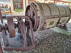 Historic butter churn in Uki, November 2025