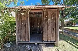 Rebuilt timber hut in Uki, New South Wales, Australia, November 2025