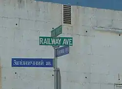 Street signs in Ukrainian