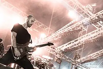 Guitarist Michael Hoggard at Hellfest 2014
