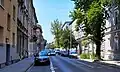 View of the street towards the west