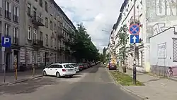 Western end of the street, viewed from the intersection with Jan Kiliński Street toward the southwest