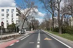 Saska Street at the intersection with Irlandzka Street