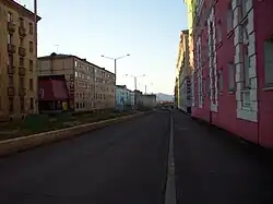 Architecture of Norilsk on Pavlova street