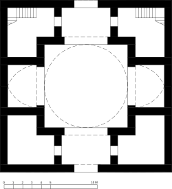 Floor plan of the cruciform reception hall