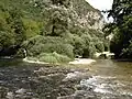 Flyfishing on the Unac at the outskirts of Martin Brod.