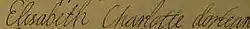 Élisabeth Charlotte d'Orléans's signature